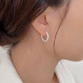 wholesale S925 Sterling Silver C-shaped Rope Stud Earrings for Women, South Korea New Fashion Earrings-0-2