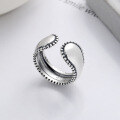 wholesale S925 Silver Cloud Tide Pavilion Fashion Minimalist Elegant Small Bead Lines Unique and Creative Design Open Adjustable Ring-0-1