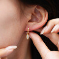 Sterling Silver Marquise Moissanite Earrings for Women Wedding-0-2