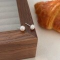 wholesale S925 Sterling Silver Natural Pearl Earrings for Women, Japanese and Korean Style Summer New Minimalist Luxury Earrings-0-2