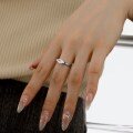 wholesale S925 Sterling Silver Korean Japanese Light Luxury Women's Ring with Cat's Eye Stone, Minimalist Solitaire Setting, Elegant Oval Design-0-1