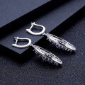 wholesale S925 Silver Luxury Natural Amethyst Gemstone Earrings, Group Setting Design, High-End and Personalized Earrings-0-3