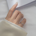 wholesale S925 Sterling Silver Nalan Japanese Korean Style Hollow Line Crossover Adjustable Ring Index Finger Ring J4766-0-0