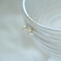 wholesale 9K Gold Pearl Ear Hook New Trendy Earrings Simple and Small Design Elegant and Retro-0-1
