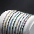wholesale S925 Sterling Silver Tennis Chain with Color Zirconia Round Stones, Factory Direct Wholesale-0-3