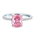 S925 Silver French Luxury Style Oval Pink Diamond Ring-0-3
