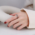 wholesale S925 Sterling Silver Harajuku Style Minimalist Fashion Retro Trendy Woven Twisted Wave Open Ring-0-3