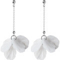 wholesale Sterling Silver S925 Petal Earrings for Women, Fashion Korean Style Small Fresh White Petal Flower Sweet Earring Accessories G0639-0-4
