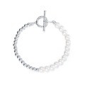 wholesale S925 Sterling Silver Fashion Popular Shell Bead Strand Bracelet OT Chain with Pearl Bracelet Exquisite Circle Buckle Accessory-0-5