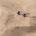 wholesale S925 Sterling Silver Antiqued Small Round Diamond Stud Earrings for Sensitive Ears Minimalist Summer Earrings E8061-0-1