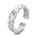 wholesale S925 Sterling Silver Irregular Crushed Texture Open Ring Trendy Internet Famous Minimalist Style Ring for Women-0-4