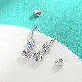wholesale S925 Sterling Silver Moissanite Earrings Fashion Luxury Silver Needle Earrings High-End Full Diamond Fringe Studs Cross-Border Wholesale-0-1