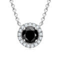 wholesale Metal material, European and American luxury high-end black moissanite necklace for women, OEM customization with samples, images, or provided designs, ODM processing-0-4