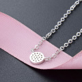 wholesale S925 Silver Korean and Japanese Style New Fashion Women's Necklace, Zircon Inlaid, Minimalist Geometric Full Diamond Circle Choker Necklace Wholesale-0-2
