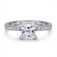 wholesale S925 silver square zircon ring, cross-border style, tarnish-resistant women's diamond ring set-TL-005>US size 8#