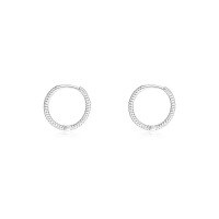 wholesale S925 Sterling Silver Women's Minimalist Hoop Earrings, Small Designer Ear Clips-E3490-Platinum 7MM 925 Silver