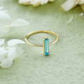 wholesale 10k Gold Japanese Retro Style Everyday Commuter Versatile Jewelry Wholesale Swiss Blue Topaz Ring-0-3