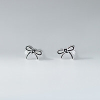 wholesale S925 Sterling Silver Fresh and Sweet Ins-style Niche Design Inlaid Crystal Resin Bow Earrings M06106-S925 silver pair pink>925 silver