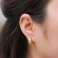 wholesale Gold retro luxury braided brushed diamond stud earrings for women, small and unique high-end fashion antique style new collection-0-3