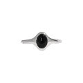 wholesale S925 Sterling Silver 774 Original Design Minimalist Smooth Texture Geometric Oval Premium Black Onyx Open Ring for Women-0-4