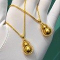wholesale Gold-plated rotating gourd pendant with micro-paved zirconia, ethnic style imitation Fu Lu pendant, unisex Chinese jewelry for gifts-0-2