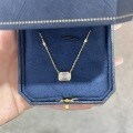 925 Silver Cross-borderIns Style Emerald Cut Moissanite Pendant Necklace-0-2