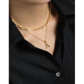 wholesale S925 Sterling Silver DLB001 Korean Version Ins Small Brand Design Asymmetrical 26 Letters Pendant Necklace for Women-0-2