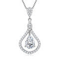 S925 Sterling Silver D-Color Moissanite Rotating Pendant Necklace-0-11