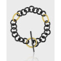 wholesale S925 Sterling Silver 103 Korean Version Minimalist Two-Tone Plated OT Clasp Bracelet for Women-0-0