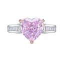 wholesale 925 Silver New Style 11*11 Heart-Shaped Pink Diamond High-Carbon Diamond Ring Fashion Minimalist Ring Band-0-4