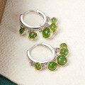 wholesale S925 Sterling Silver Ethnic Style Hotan Jade Retro Geometric Bead Circle Earrings for Autumn Winter Versatile Elegant Earrings-0-2