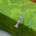 wholesale S925 Sterling Silver Diamond-Inlaid Bamboo Knot Necklace, Fashionable, Unique, and Elegant, Trendy Niche Design with Minimalist Style Collarbone Chain-0-0