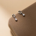 wholesale S925 Sterling Silver Fresh and Sweet Ins Style Niche Design Diamond-Inlaid Star Oval Earrings M06178-0-3