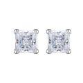 wholesale 925 Sterling Silver Mu Jing Jewelry High Carbon Diamond Ear Studs Bright White Diamond Simple Ins Princess Cut 6*6mm Ice Flower Cut Earrings for Women-0-5