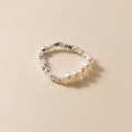 wholesale S925 Sterling Silver Pearl Series Crushed Light Bead Ring, Ins Fashionable and Unique Niche Design Hand Accessory R01062-0-4