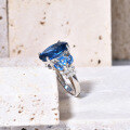 wholesale S925 sterling silver ring with a luxurious 7ct lab-grown blue spinel gemstone, trending2024-0-1