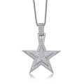 wholesale 925 Silver Moissanite Fashion Trend Classic Best-Seller Hip-Hop Jewelry Exquisite Full Diamond Five-Pointed Star Pendant Necklace-0-0