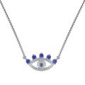 wholesale S925 Sterling Silver Cross-border Women's Creative High-end Blue Eye European and American Style Collarbone Necklace Evil Eye Series Necklace-0-8