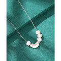 wholesale 925 Sterling Silver Heart Freshwater Pearl Necklace for Women, Summer Luxury Small Exquisite Ins High-End Sense Necklace Collarbone Chain-0-3