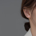 wholesale S925 silver Korean-style small fresh seven-petal flower ear studs, delicate and cute floral earrings for women M02544-0-1