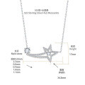 Metal Alloy Classic Comet Full Moissanite 05ct Women's Star Necklace-0-4