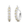 wholesale S925 Sterling Silver Korean and Japanese Hit Dainty Daisy Row Diamond Design Light Luxury High-End Floral Earrings for Women-0-5