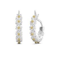 wholesale S925 Sterling Silver Korean and Japanese Hit Dainty Daisy Row Diamond Design Light Luxury High-End Floral Earrings for Women-DY110338-SQ-NO>925 Silver