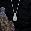 Sterling Silver Cubic Zirconia Full Diamond Simple Pendant Necklace-0-1