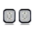 wholesale S925 Sterling Silver New European and American Emerald 5*7 Rectangle Stud Earrings for Women, Hot Sale on AliExpress and Wish-0-5