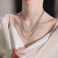 wholesale S925 Sterling Silver Minimalist Plain Curb Chain Retro Unisex Versatile Hip Hop Necklace-0-1