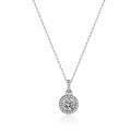 S925 Sterling Silver 50-Point Moissanite Pendant Necklace for Women-0-3
