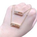 wholesale 18K Gold Liuliu Diamond Necklace for Women, Natural Diamond Sliding Three-Diamond Pendant, New Light Luxury Collarbone Chain with Inlaid-0-4