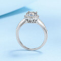 wholesale S925 Silver Plated with PT950 Gold Princess Round Moissanite Simulation Diamond Engagement Ring for Women-0-2