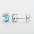S925 Sterling Silver Oval Emerald-Cut Stud Earrings for Fashionable Commuting-0-14